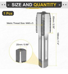 uxcell Hand Plug Tap M48 x 5 H2 Metric Thread Plug Tool High Speed HSS6542