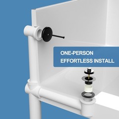 Fibetter Black Tub Drain Lift and Turn Trim Set 1-Hole Turn, Matte