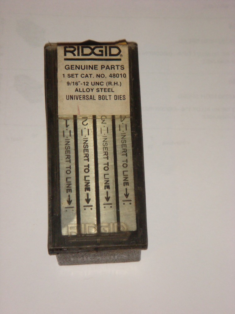 Ridgid 9/16-12 UNC (R. H.) alloy steel UNV Bolt Dies 48010