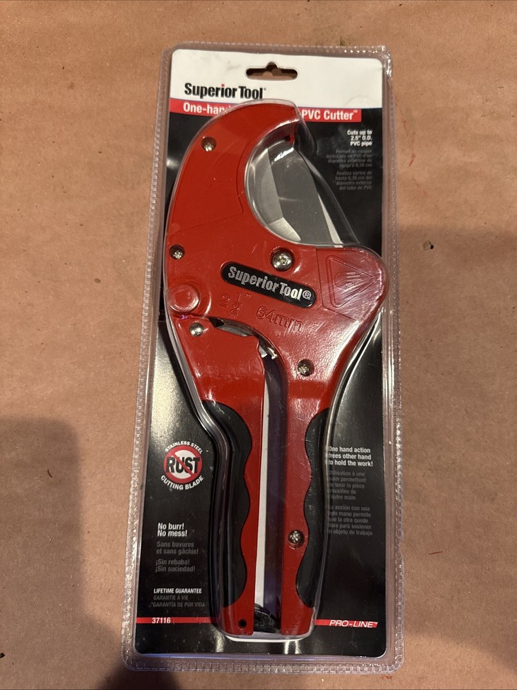 Superior Tool 37116 One-handed 2� PVC Ratcheting Cutter