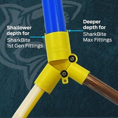 1/2 Inch to 1 Inch Depth Gauge and Pipe Deburring Tool, Copper, PEX, CPVC, PE-RT