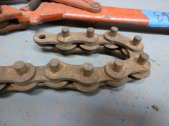 WHEELER 25&Prime; SOIL PIPE Cast Iron or Clay SNAP CUTTER, has 26 inch Long Chain