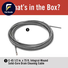 1/2 In. X 75 Ft. C-45 IW Integral Wound Drain Cleaning Snake Auger Machine NEW