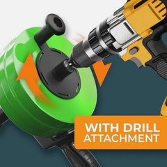MEISTERFAKTUR Drain Snake 35FT With Drill Attachment &ndash; For Sink And Drain