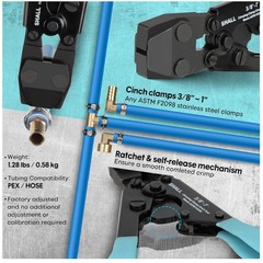 Pex Crimping Clamp Cinch Tool Kit