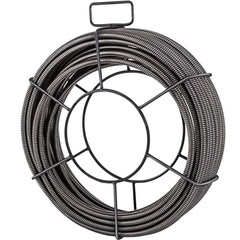 75ft Drain Cleaning Cable 3/8&Prime; Solid Core, Sewer Auger, Clog Remover, 4 Cutters