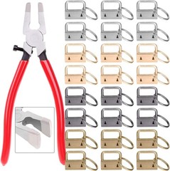 40pc Key Fob Hardware Set &ndash; 1 Inch Keychain Hardware with Pliers for Wristlet, L