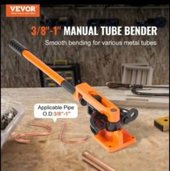 Manual Pipe Tube Bender, 3/8&Prime; to 1&Prime; OD, with 7 Bending Dies, Pipe Bending Tools