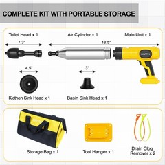Electric Toilet Plunger Pro Compatible for Dewalt 20V Battery (Not Yellow