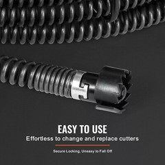 Sectional Drain Cleaning Sewer Cable 45FTx5/8In & 6 Cutters for 0.8&Prime;-3.9&Prime; Pipes