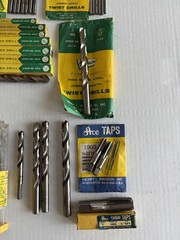 HANSON VARIOUS SIZE DRILL BITS & ACE PIPE TAPS ALL NOS 37 TOTAL FREE SHIPPING