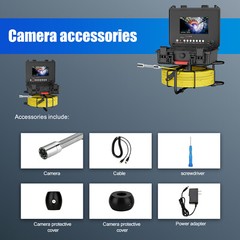 30m Sewer Pipe Inspection Camera Drain Sewer Pipeline Industrial Endoscope 7&rdquo;