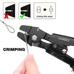 Sanuke Wire Rope Crimping Tool for 3/64 1.0mm, 1.2mm, 1.5mm, 2.0mm, Silver