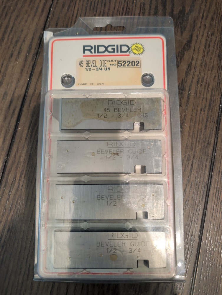 Ridgid 52202 1/2&Prime;-3/4&Prime; 45 Degree Universal Bevel Die Set