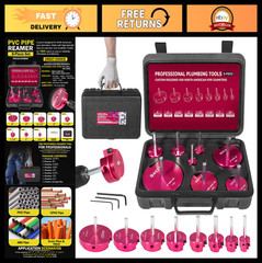 8Pcs PVC Pipe Reamer Kit &ndash; Complete Set for 1/2&Prime; Drills, Fits 1/2&Prime;-4&Prime; Pipes, Ide