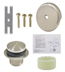 Gold-Hao-the-bathroom Tip-Toe Bathtub Drain Kit &ndash; with 1 Hole Brushed Nickel