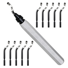 Deburring Tool High Speed Steel Blades 11 pcs for Metal Resin PVC Pipes Edge