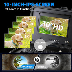 HD Sewer Camera with 512Hz Locator, 165FT, 10&Prime; Display, 12 LEDs, IP68