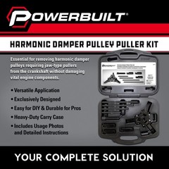 Powerbuilt Harmonic Balancer Puller Set, Adjustable 3 jaw press on Crank Bala&hellip;
