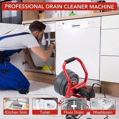 50 Ft x 5/16 Inch Drain Cleaner Machine Electric Drain Auger Cleaner Sewer Snake