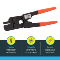 SharkBite PEX Crimp Ring Removal Tool, 1/2, 3/8&Prime;, 1/2&Prime;, 3/4&Prime;, & 1&Prime;, Orange
