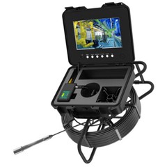 10.1&Prime; Pipe Sewer Drain Inspection Camera DVR Self-Leveling Endoscope system 50M