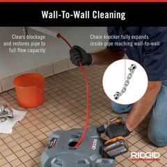 K9-12 Flexshaft Wall-To-Wall Drain Cleaner, 1/4 In. X 30 Ft. Cleans 1-1/4 In. to