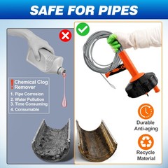 Drainsoon 33FT Orange Drain Auger Snake