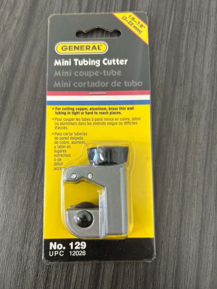 General Tools 129 Mini Tubing Cutter 1/8-7/8&Prime; 3-22mm MADE IN USA