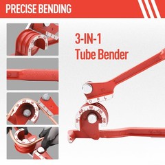 WISSCOOL Tube Bender 3-in-1 Tubing Pipe for Soft 1/4&Prime; 5/16&Prime; 3/8&Prime;, Red