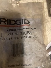 Unused Ridgid Pipe Die: 38355 1/2-13 UNC Split Bolt Button Dies F112R