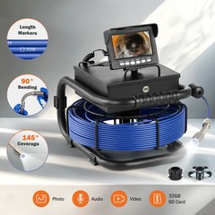 Zelcan 4.3 in. Sewer Camera w 50m/165ft Meter Counter Drain Pipe Camera 32GB DVR