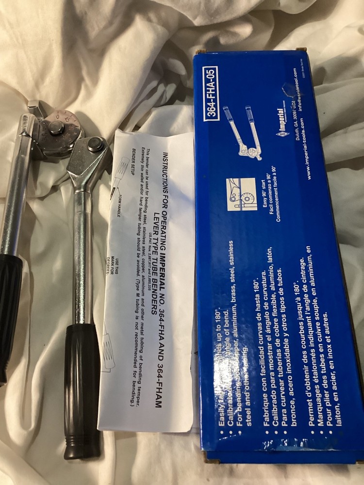 Imperial Tool 364-FHA-05 Lever Style Tube Bender for 5/16 O.D. Tubing