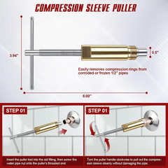 5 PCS Plumbing Tools Kit | Angle Stop Wrench with 1/2-Inch Compression Sleeve Pu