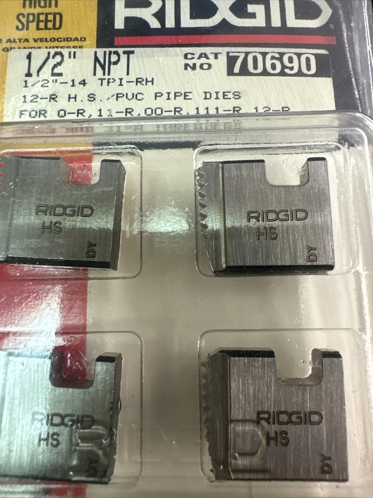 Ridgid 1/2&Prime;-14 1/2 NPT HS for PVC Pipe Dies (70690)