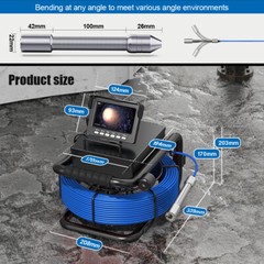 Pipe Inspection Camera 4.3 inch Drain Sewer Camera 50 m Pipeline Video Camera