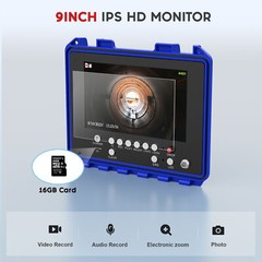 Pipe Inspection Camera 50M Sewer 512HZ 9&Prime; IP68 Camera Counter DVR Self-leveling