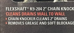 64323 K9-204 Flexshaft Knocker, 5/16&Prime; Cable, 2&Prime; Pipe, 2 Chain