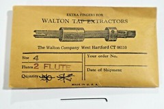 6 PIECES, #4, 2 FLUTE, WALTON TAP EXTRACTOR EXTRA FINGERS D455