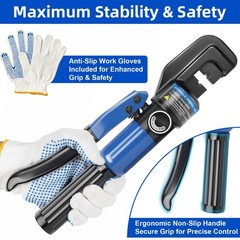 Hydraulic Crimping Tool with 9 Hardened Alloy Dies, 12 AWG-2/0 AWG Cable Crim&hellip;