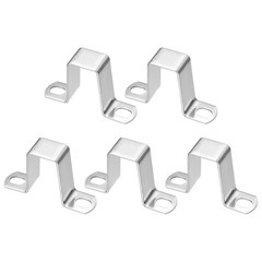 5pcs Square Pipe Clamp 20x40mm 304 Stainless Steel Tube Buckles, Silver