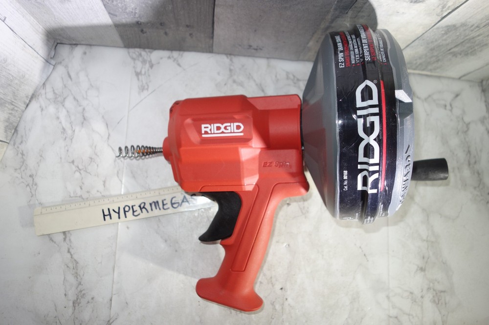 Ridgid 801688 EZ- Spin Handheld Drain Snake Clog Auger Cleaner w/25 ft Cable