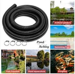 Pond Tubing 1&Prime; 20FT Length, Black Corrugated Flexible Reinforced PVC Hose for&hellip;