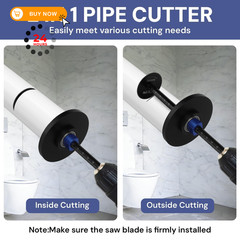 Meaowera PVC Pipe Internal Cutter Set &ndash; 360&deg; Rotating Cutter, 7 inch, Black