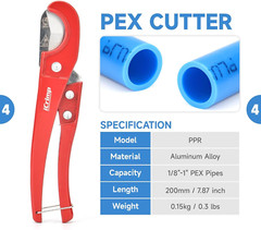 IWS-1807CN PEX Crimping Tool Kit with PEX Crimpers, PEX Tubing Cutter, Copper Ri