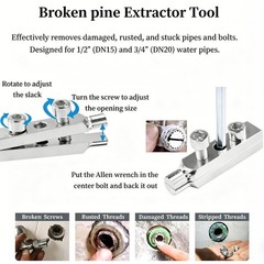 4-Piece PVC Pipe Threader Kit, 1/2&Prime; 3/4&Prime; 1&Prime; NPT, Bolt Extractor, Drill Compatibl