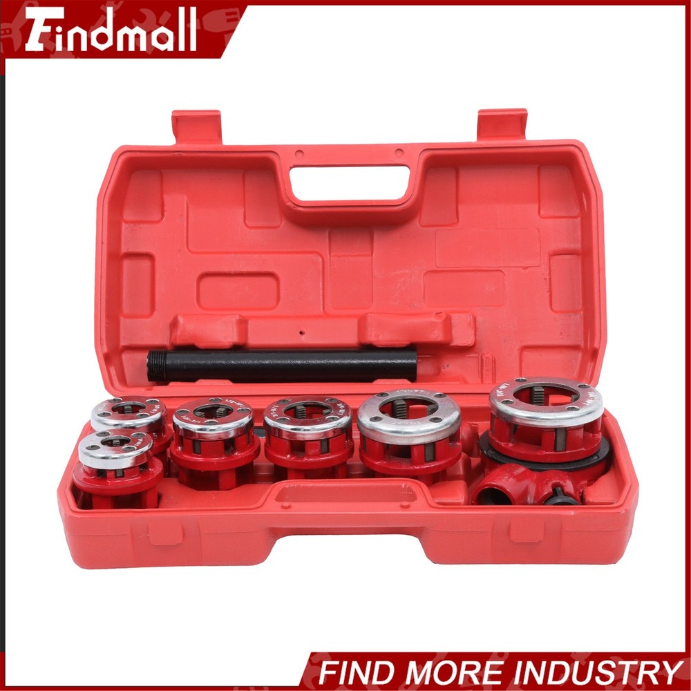 Findmall W/ 6 Dies Ratcheting Pipe Threading Tool Set Ratchet Pipe Threader Kit