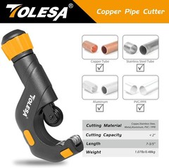 Cortador de Tubos Reforzado 3/16&rdquo;-2&rdquo; (5-50mm) con Herramienta Desbastadora
