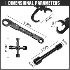 Plumbing Tools Angle Stop Wrench Kit, 3 PCS Plumbers Tool Set with Compression S