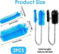 2 Pcs Flexible Drain Pipe Cleaning Brush, 36&Prime; Extra Long Double Ended Nylon Bris